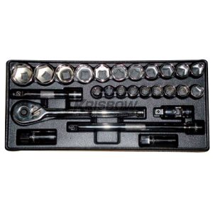 Kunci Sock Socket Set Sq1/2Inc 26Pcs With Tray Krisbow KW0103287