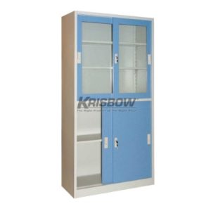 File Cabinet 4 Shelf 4 Door Sliding Blue Krisbow KW1700197