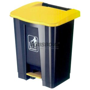 Tempat Sampah Grey 45L Pedal & Yellow Cover Krisbow KW1801304