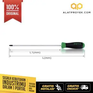 Obeng Extra Long Phillips Anti-Slip Screwdrivers PH1 Toptul FBCB0140