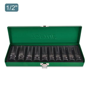 Kunci Sock Set Deep Impact Socket 10 Pcs 1/2" TOPTUL GDAD1002