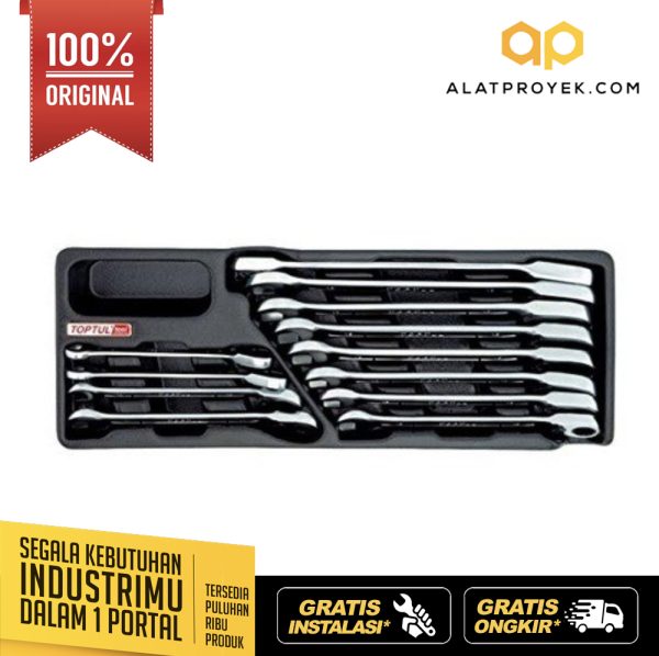 Pro-Series Reversible Ratchet Combination Set 12PCS Toptul GAAT1205