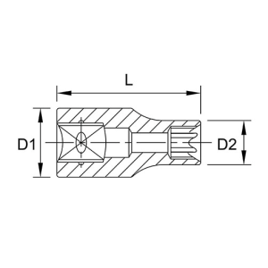 KUNCI SOCK STAR SOCKET E8 1/2IN TOPTUL BAED1608