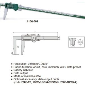 Digital Caliper Range 0-1000mm 40 Inch Length 150mm Insize 1106-1002