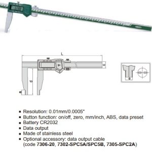 Digital Caliper (Jaw Length 150mm) 0-600mm/0-24" Insize 1106-602