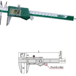 Digital Caliper With Carbide Tipped Jaws 0-300mm/0-12" Insize 1110-300A