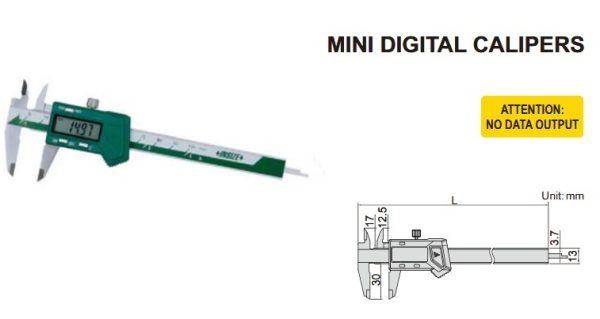 Mini Digital Caliper 0-100mm/0-4" Insize 1111-100A
