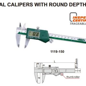Digital Caliper With Round Depth Bar 0-150mm/0-6" Insize 1119-150