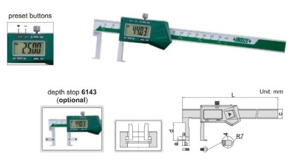 Digital Inside Groove Caliper Insize 1120-200A
