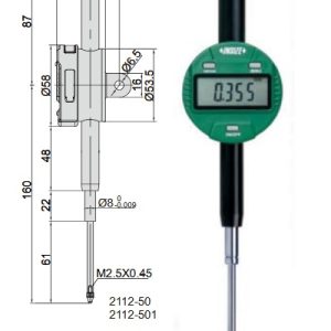 Digital Indicator (lug back) 50.8mm/2" (standar model) Insize 2112-50