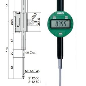 Digital Indicator (lug back) 50.8mm/2" (standar model) Insize 2112-501