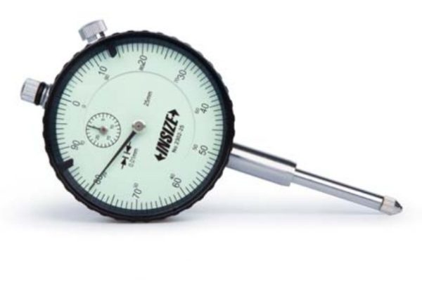 Dial Indicator flat back 25mm, 0.01mm Insize 2302-25F
