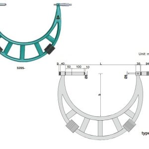 Insize 3205-600 Outside Micrometer With Extension Anvil Collar 500-600mm