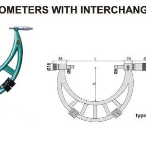 Outside Micrometer With Extension Anvil Collar 800-900mm Insize 3206-900