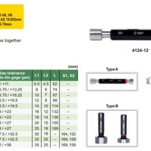 Kaliber Poros Plain Plug Gage, H7 50mm Insize 4124-50