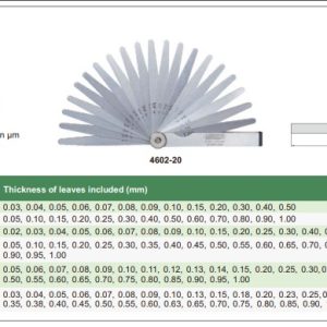 Insize 4602-20 Pengukur Ketebalan Feeler Gage (length 100mm) 0.05-1.00mm