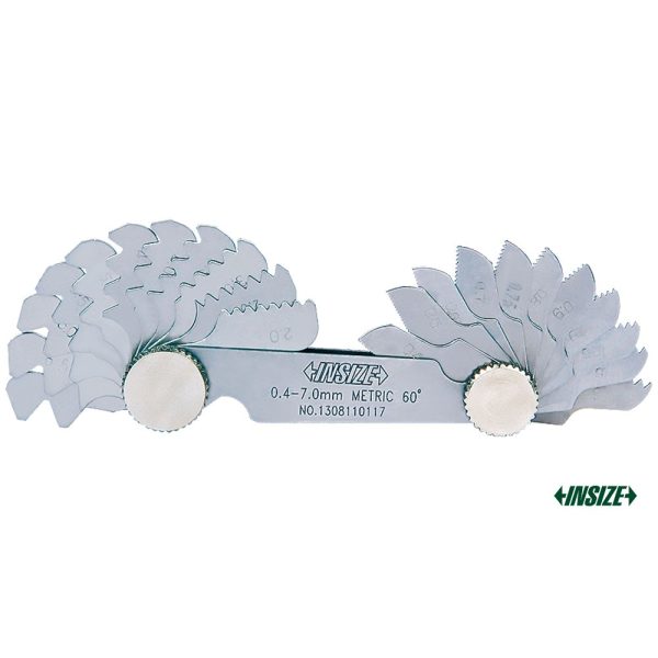 Alat Ukur Pitch Gage Insize 4820-452 (Metric 60° and Whitworth 55°) 0.25-6.0mm, 4-62TPI