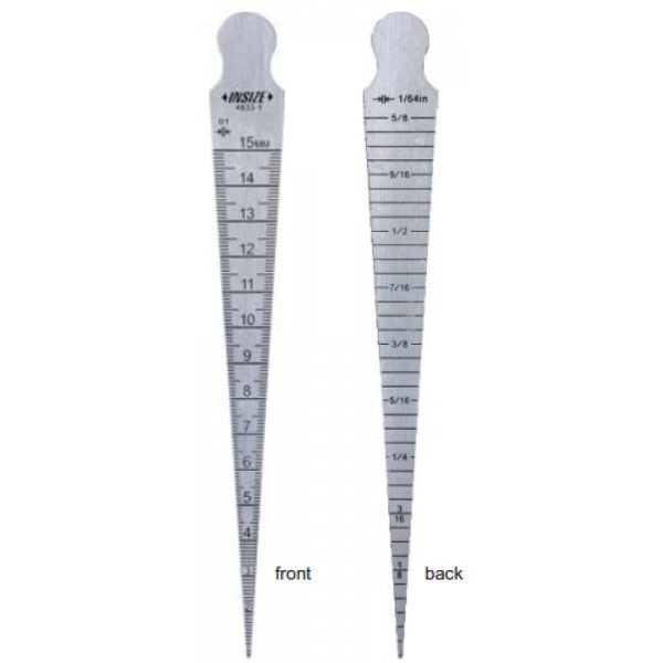 Alat Ukur Taper Gage 0.8-15mm (1/32"-5/8") Insize 4833-1