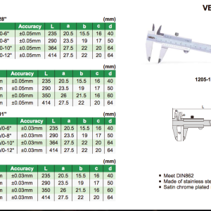 Jangka Sorong 0-200mm x 0.02mm Vernier Caliper Insize 1205-2001S