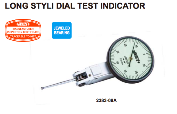 Long Styli Dial Test Indicator 0.8mm Insize 2383-08A