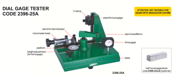 Dial Gage Tester 25-800µm Insize 2396-25A