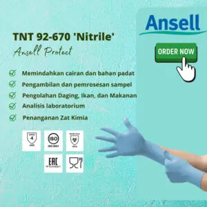 Sarung Tangan Ansell 92-670 Touch n Tuff Nitrile Gloves Powder Free