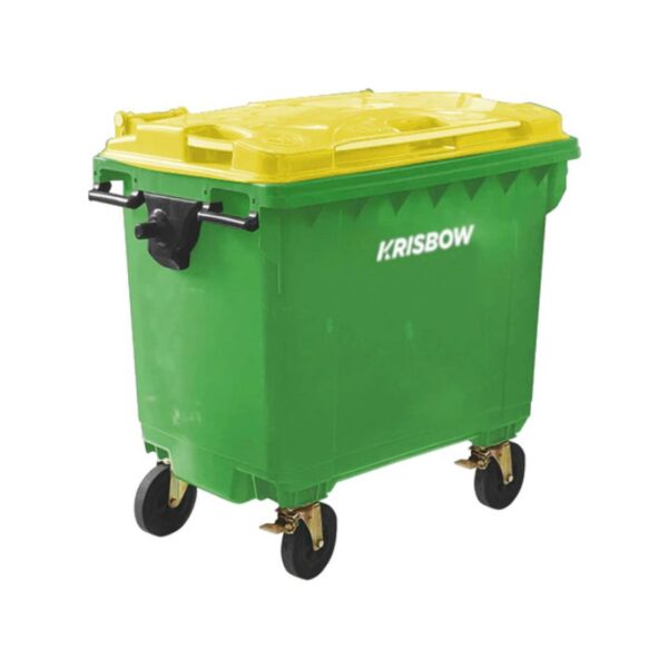 Tempat Sampah Outdoor Krisbow 660 Liter Frwb660g2 - Hijau/kuning