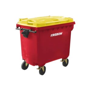 Krisbow Tempat Sampah 660 Liter Dengan Tutup - Merah/kuning