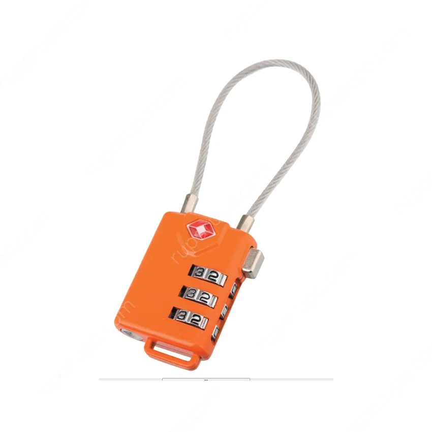 Krisbow Gembok Tsa 3 Kombinasi Dengan Pengikat Kawat Oranye