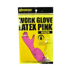 Krisbow Sarung Tangan Pengaman Kerja Latex Ukuran M Pink