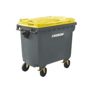 Krisbow Tempat Sampah Dengan Tutup 660 Ltr Abu-abu/kuning