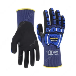 Krisbow Srsg515 Sarung Tangan Pengaman Impact Ukuran L Biru/hitam