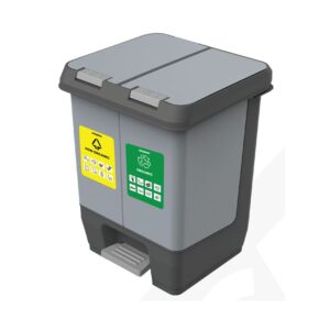Krisbow Tempat Sampah 2 Kompartemen 22 Ltr Abu-abu