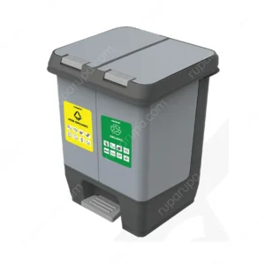 Krisbow Tempat Sampah 2 Kompartemen 22 Ltr Abu-abu