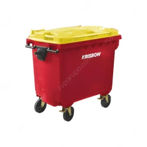Krisbow Tempat Sampah Dengan Tutup 660 Ltr Merah/kuning