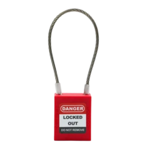 LOTOTO LS410MKRED Cable Shackle Master & Keyed Different Safety Padlock