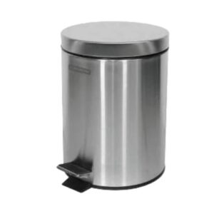 Krisbow Tempat Sampah Pedal Stainless Steel Round Silver Matt 20 Liter V2