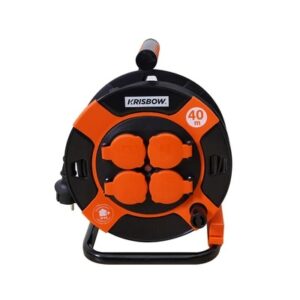 Krisbow Kabel Roll 4 Soket Hitam/Oranye 40 Meter