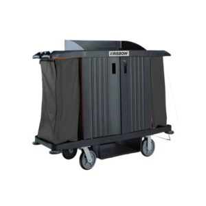 Krisbow Troli Housekeeping Hotel Dengan Pintu Hitam 152x56x127 cm